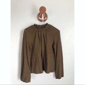 Madewell Texture & Thread Olive Green Pullover